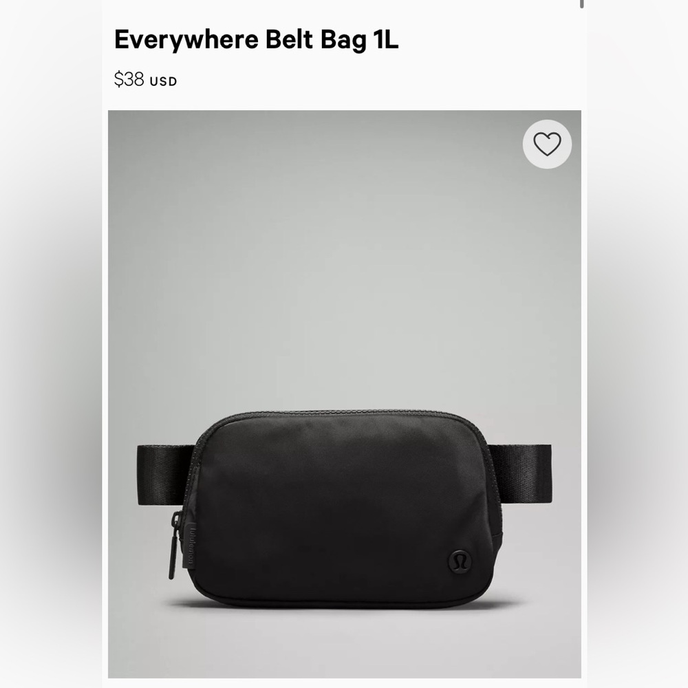 Black Lululemon belt bag LULULEMON CARRY BAG INCLUDED